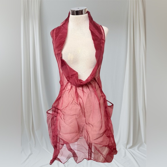 Luna Luz Dresses & Skirts - Luna Luz Silk Organza Sheer Deep Set Tunic Dress NWOT Sz S